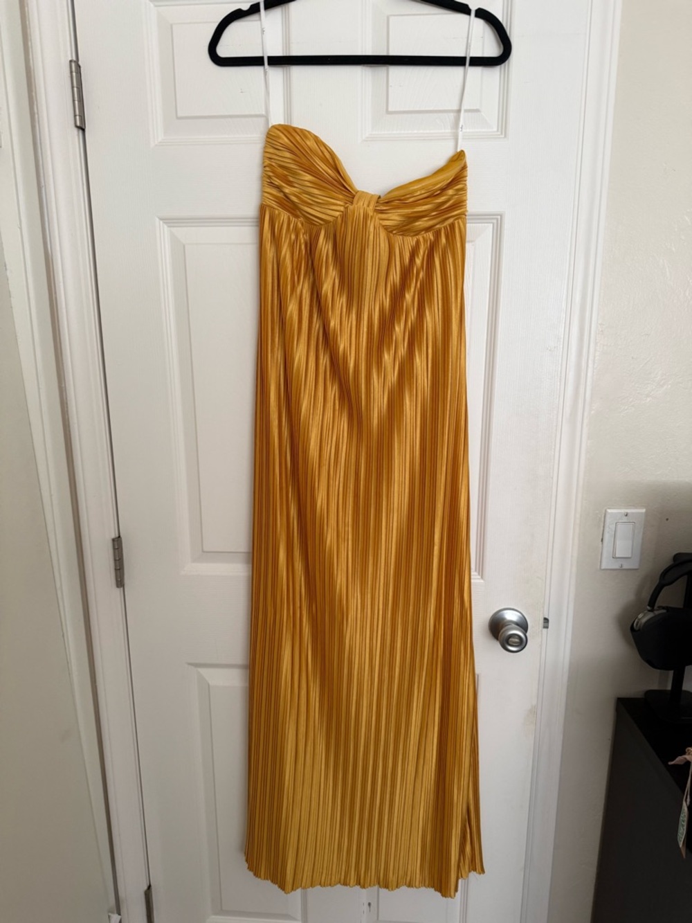 Mustard Pleated Maxi dress